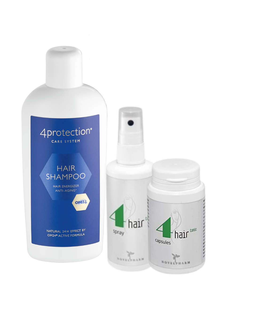 Omnimedica 4hair Set: Shampoo, Spray und Capsules