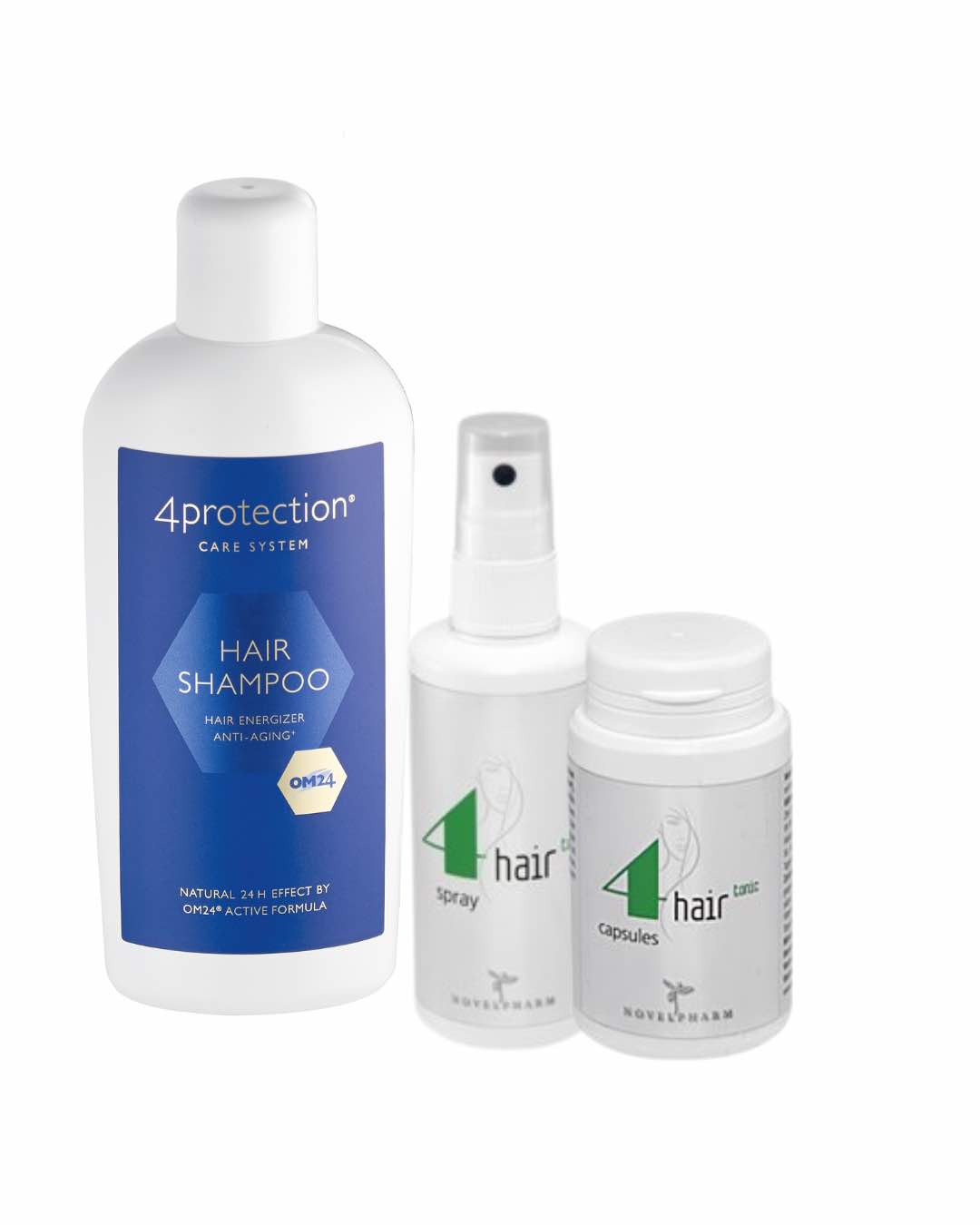 Omnimedica 4hair Set: Shampoo, Spray und Capsules